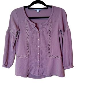 American Eagle 3/4 Sleeve Mauve Top size XS
